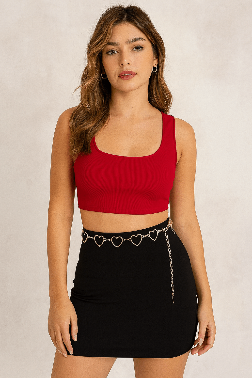 Open Heart Love Chain Adjustable Belt - Gold for women Vacation Outfits Birthday Dresses Going Out Looks