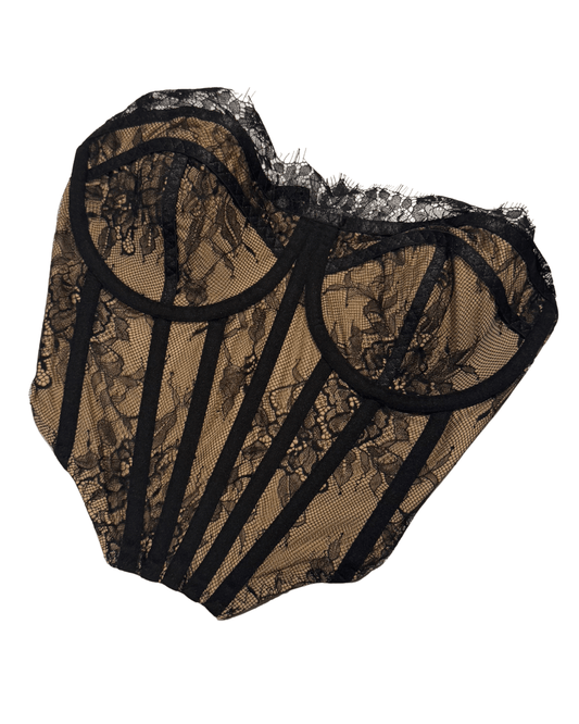 Luna Lace Mesh Bustier Top - Blaire Shops