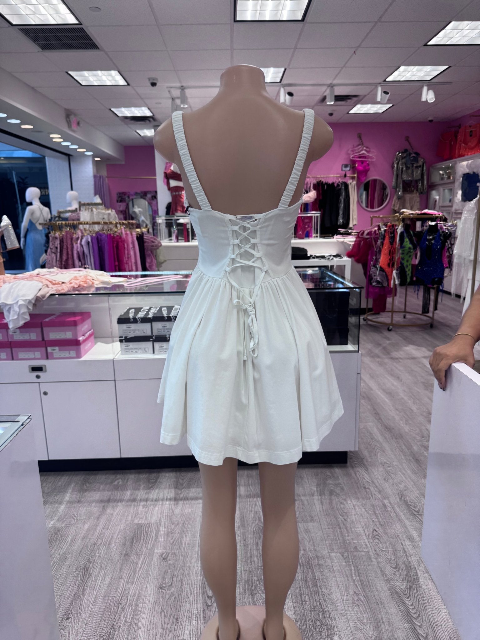 Marylin Corset White Flowy A - Line Dress - Blaire Shops