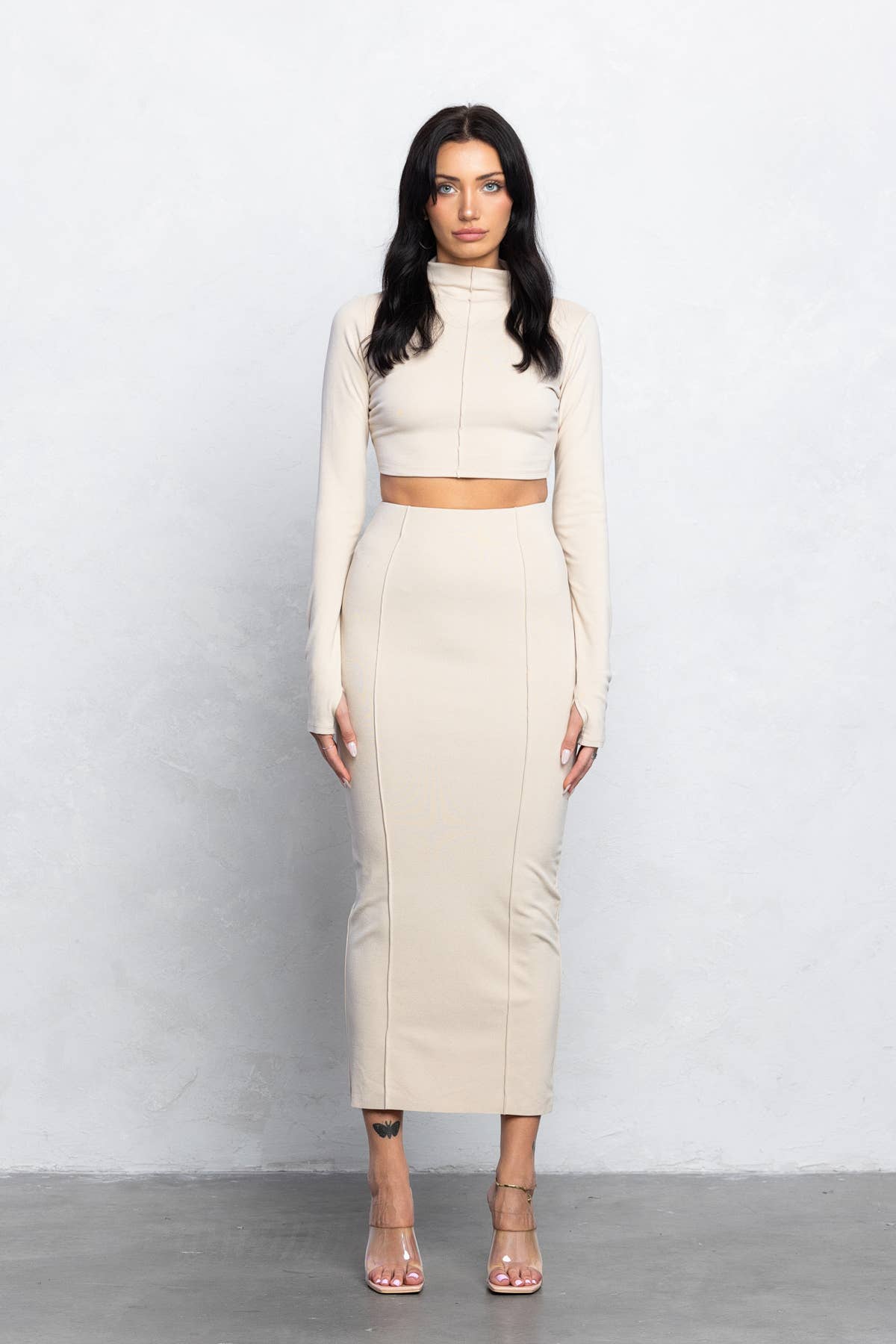 Melaina Double Side Jersey Top & Maxi Skirt Luxury Loungewear Set - Blaire Shops