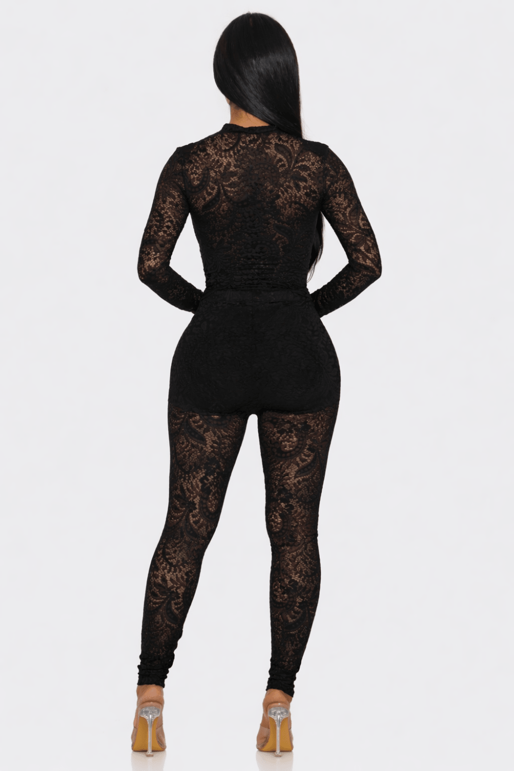 Midnight Muse Cutout Lace Long Sleeve Top - Blaire Shops