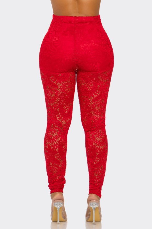 Midnight Muse Lace High - Waisted Pants - Blaire Shops