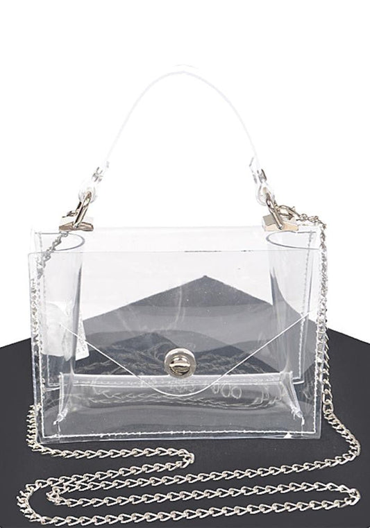 Mila Clear PVC Top Handle Crossbody Bag – Luxe Modern Style - Blaire Shops
