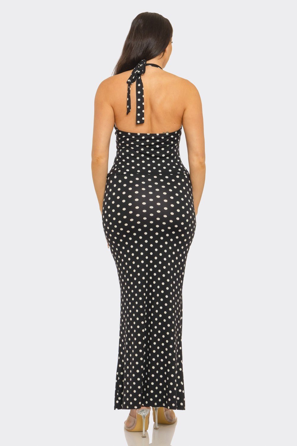 Monaco Polka Dot Halter Top & Maxi Skirt Set – Brunch & Vacation Outfit - Black outfit for women Vacation Outfits Birthday Dresses Going Out Looks