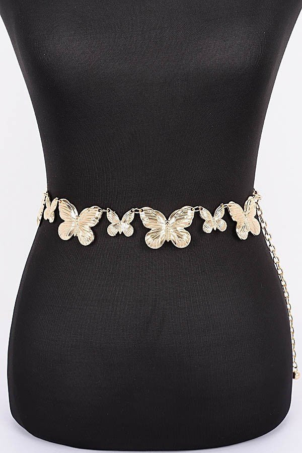 Multi Butterfly Chain Belt – Gold Statement Waist Chain for Dresses & Skirts - Blaire Shops