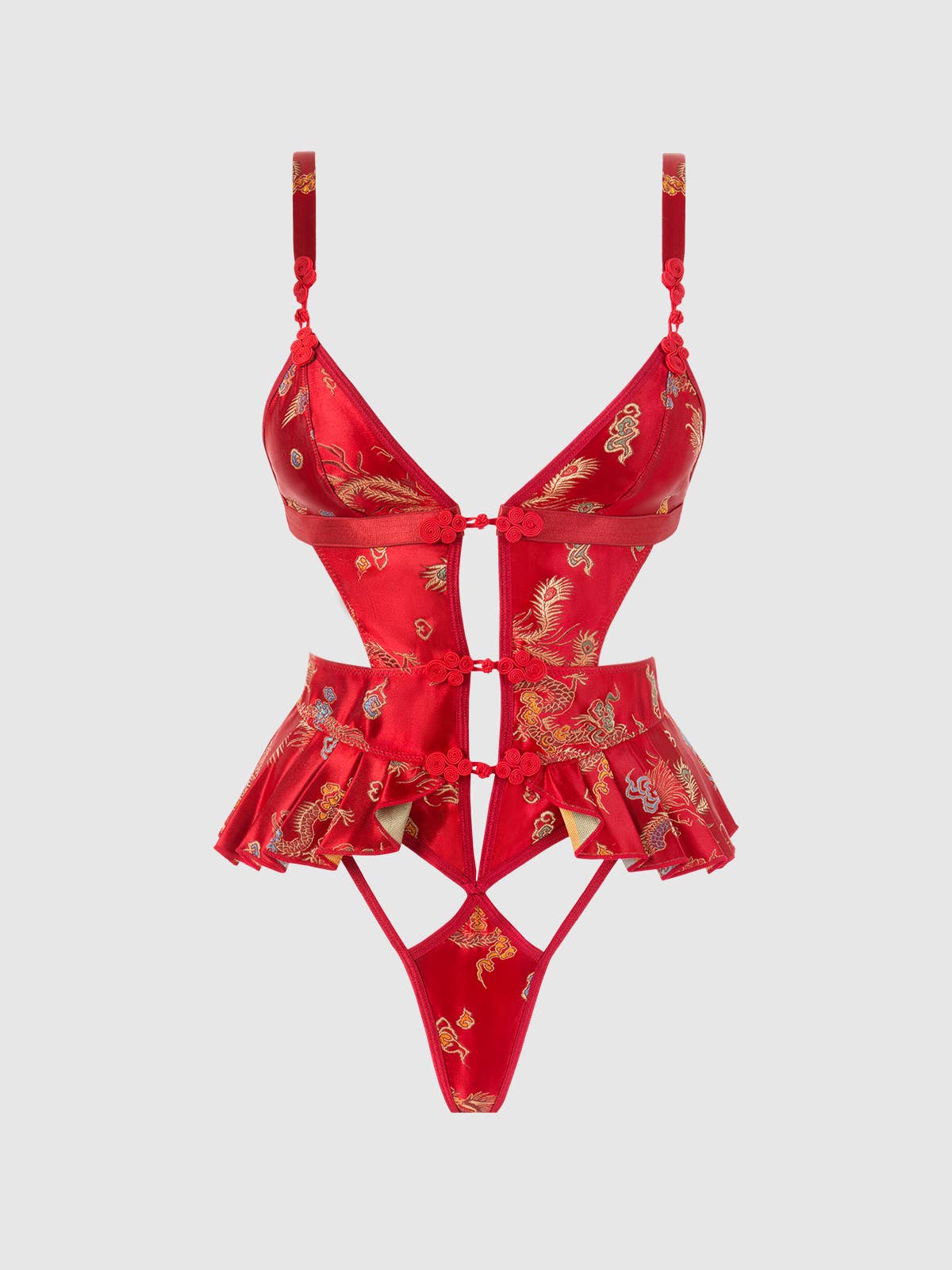 NATASHA DRAGON SATIN SKIRTED LINGERIE TEDDY - Blaire Shops