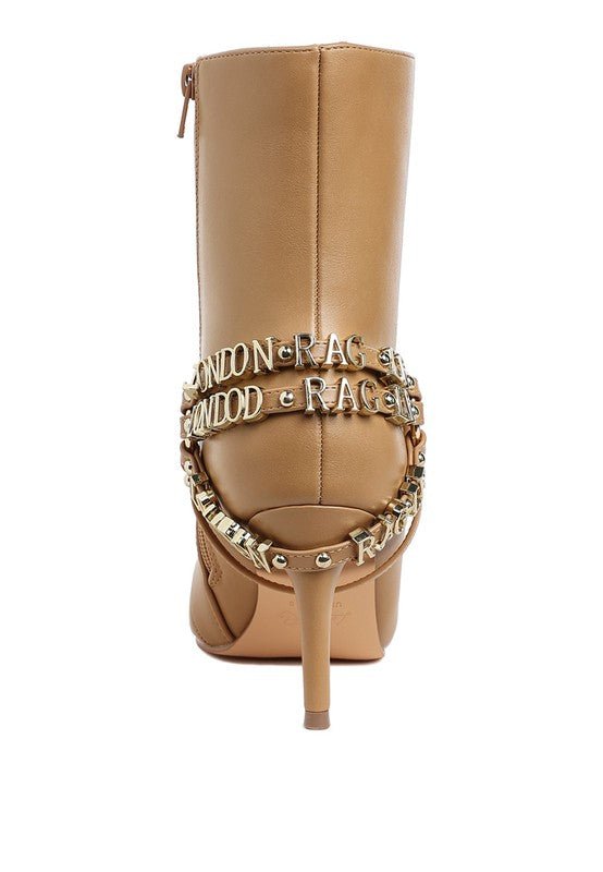 Nicene Harness Detail Stiletto Boots – Edgy High Heel Statement Footwear - Blaire Shops