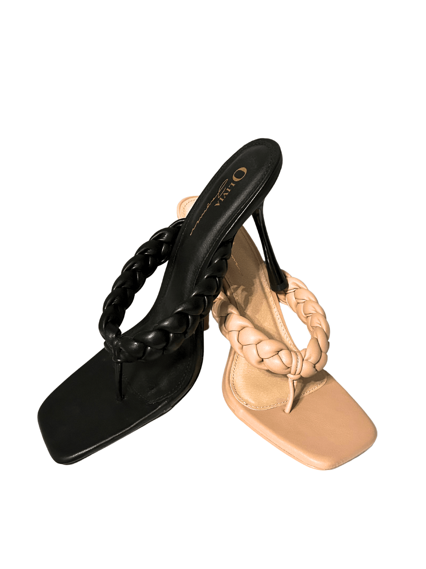 Nixie 4 - Inch Chic Nude Slip on Sandals With Braided Design For Comfort And Style - Blaire Shops