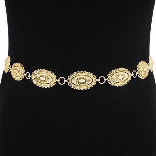 OVAL CONCHO METAL BELT - Blaire Shops