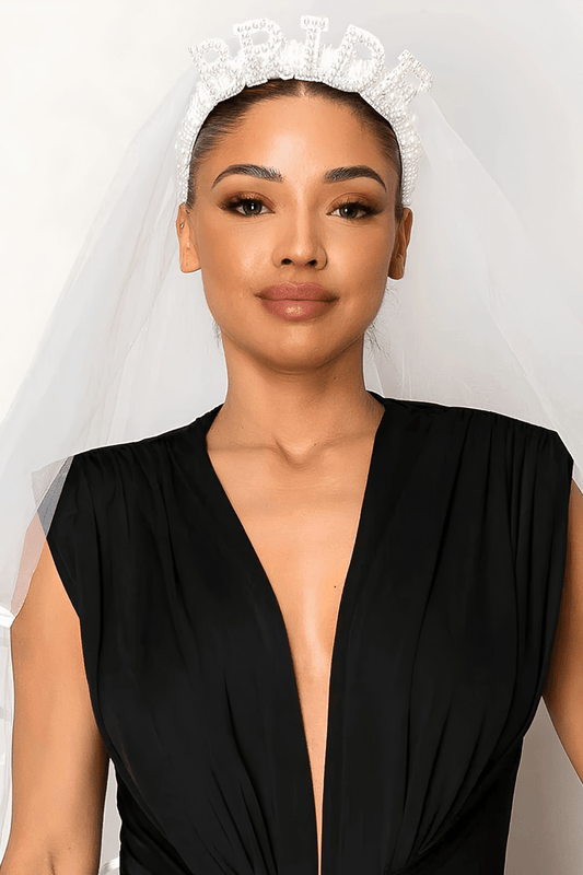 Pearl BRIDE Message Headband – Bridal & Bachelorette Veil - Blaire Shops