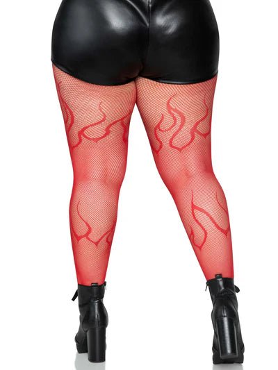 Plus Size Flame Net Tights - 1XL - 2X Fishnets for women Vacation Outfits Birthday Dresses Going Out Looks