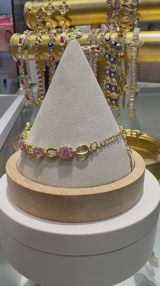 heart gold plated bracelet