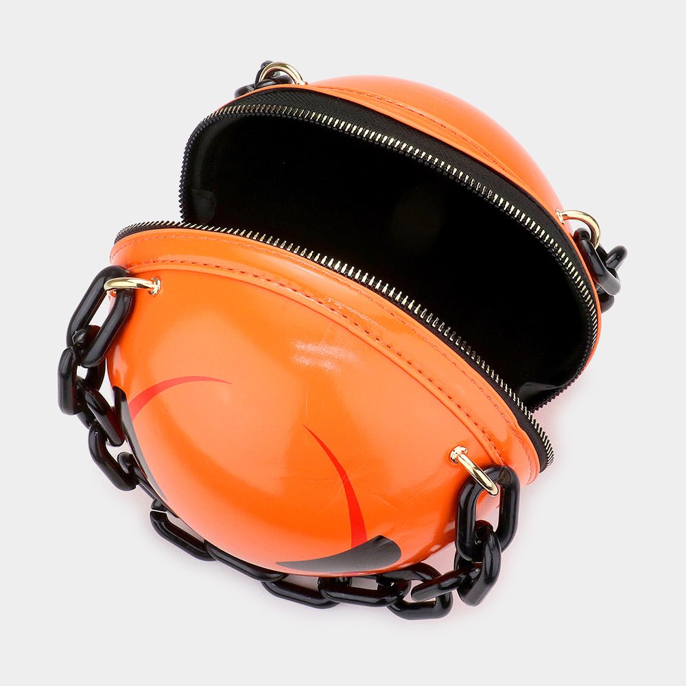 Pumpkin Face Round Tote Crossbody Bag – Halloween Handbag - Orange bag for women Vacation Outfits Birthday Dresses Going Out Looks