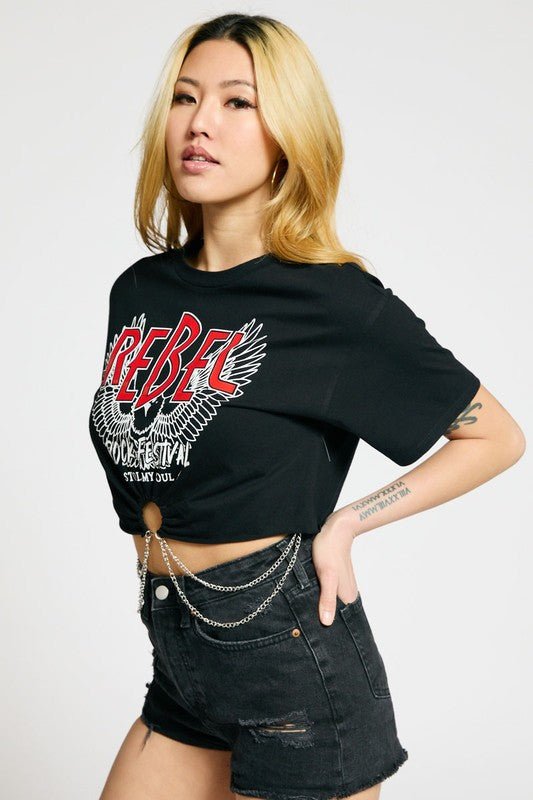 Rock it Chained Fashion Crop Top - Blaire Shops