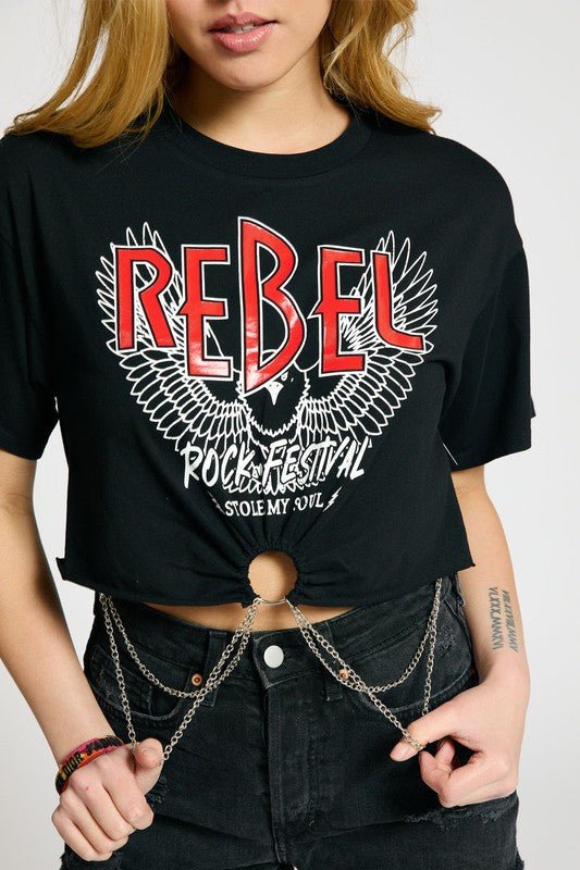 Rock it Chained Fashion Crop Top - Blaire Shops