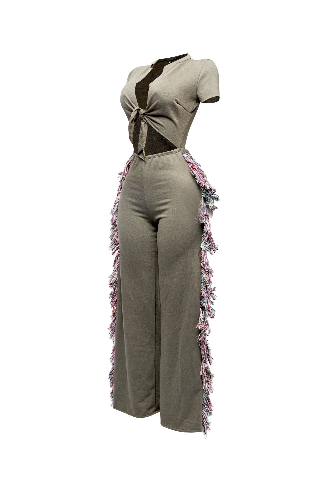Rodeo Queen Plus Size Fringe Jumpsuit – Wide Leg with Tassel Detail - Blaire Shops