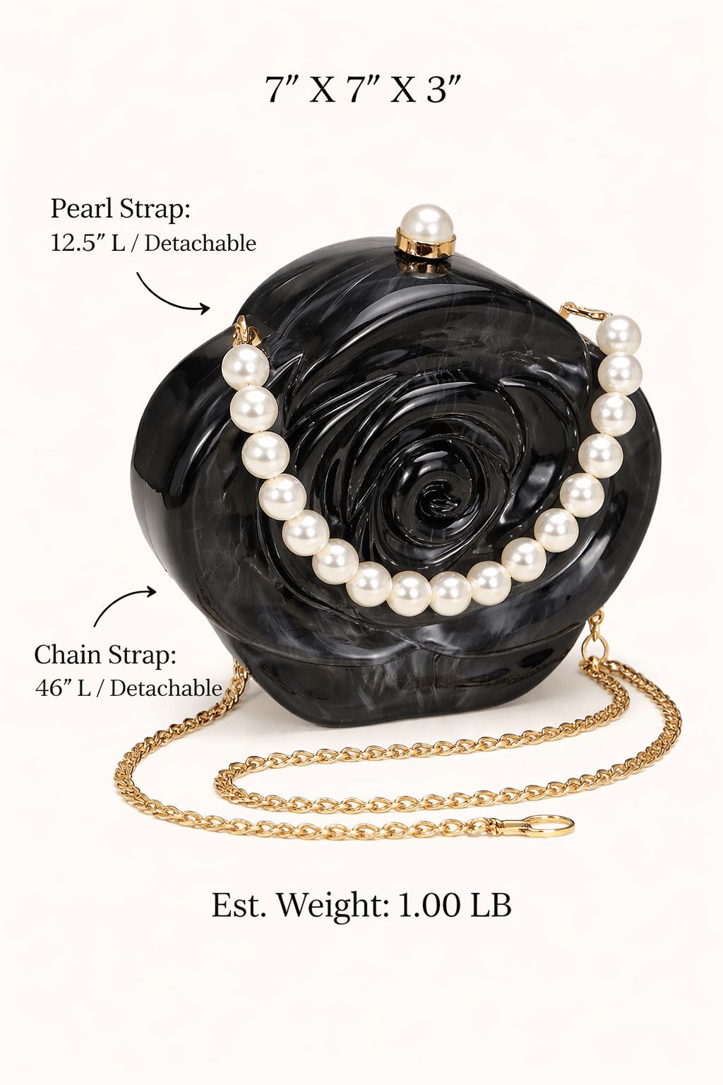 Rosé Pearl Sculpt Clutch - Blaire Shops