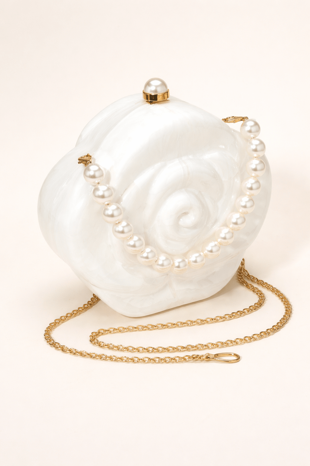 Rosé Pearl Sculpt Clutch - Blaire Shops