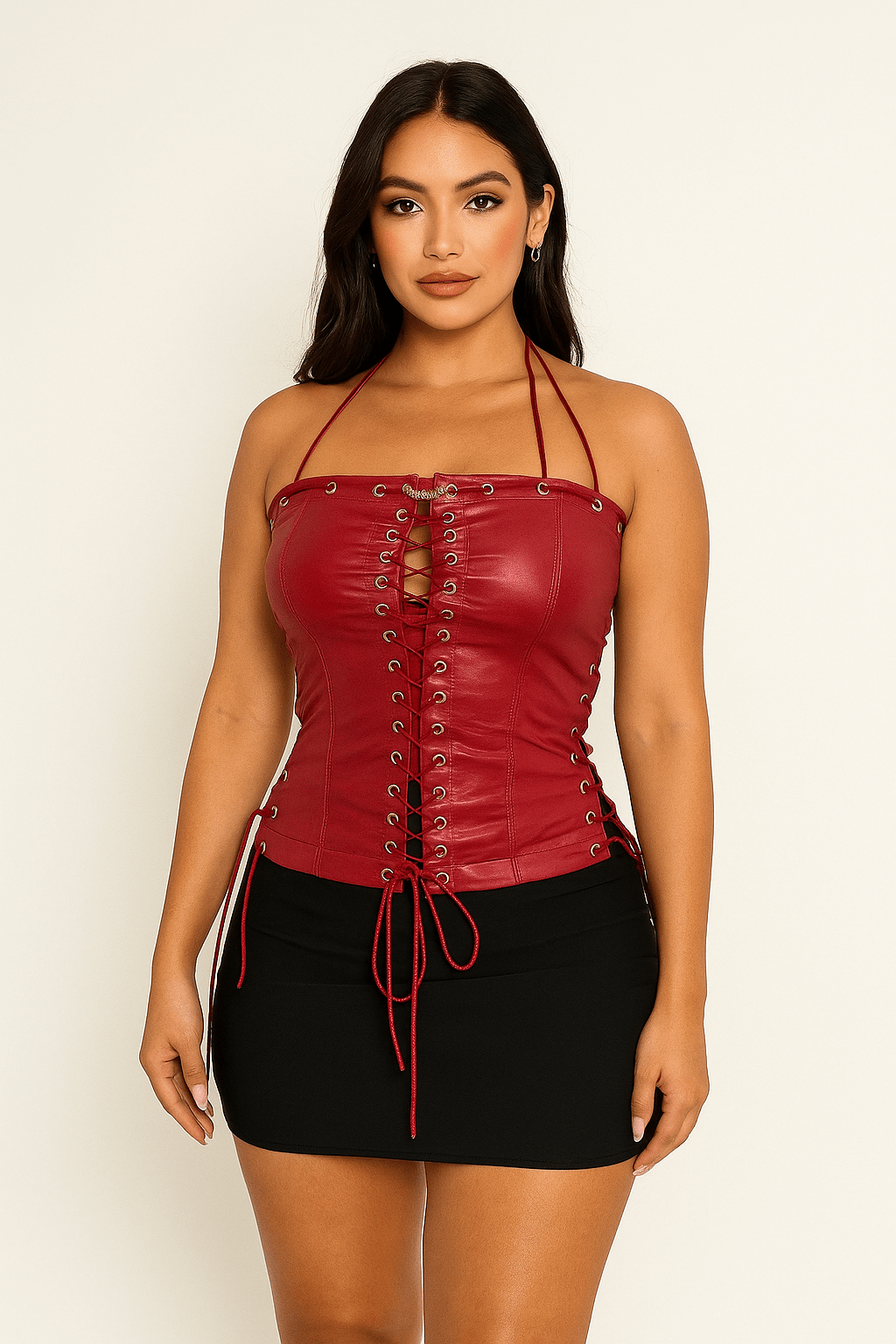 Roxy Lace - Up Halter Corset Top - Blaire Shops