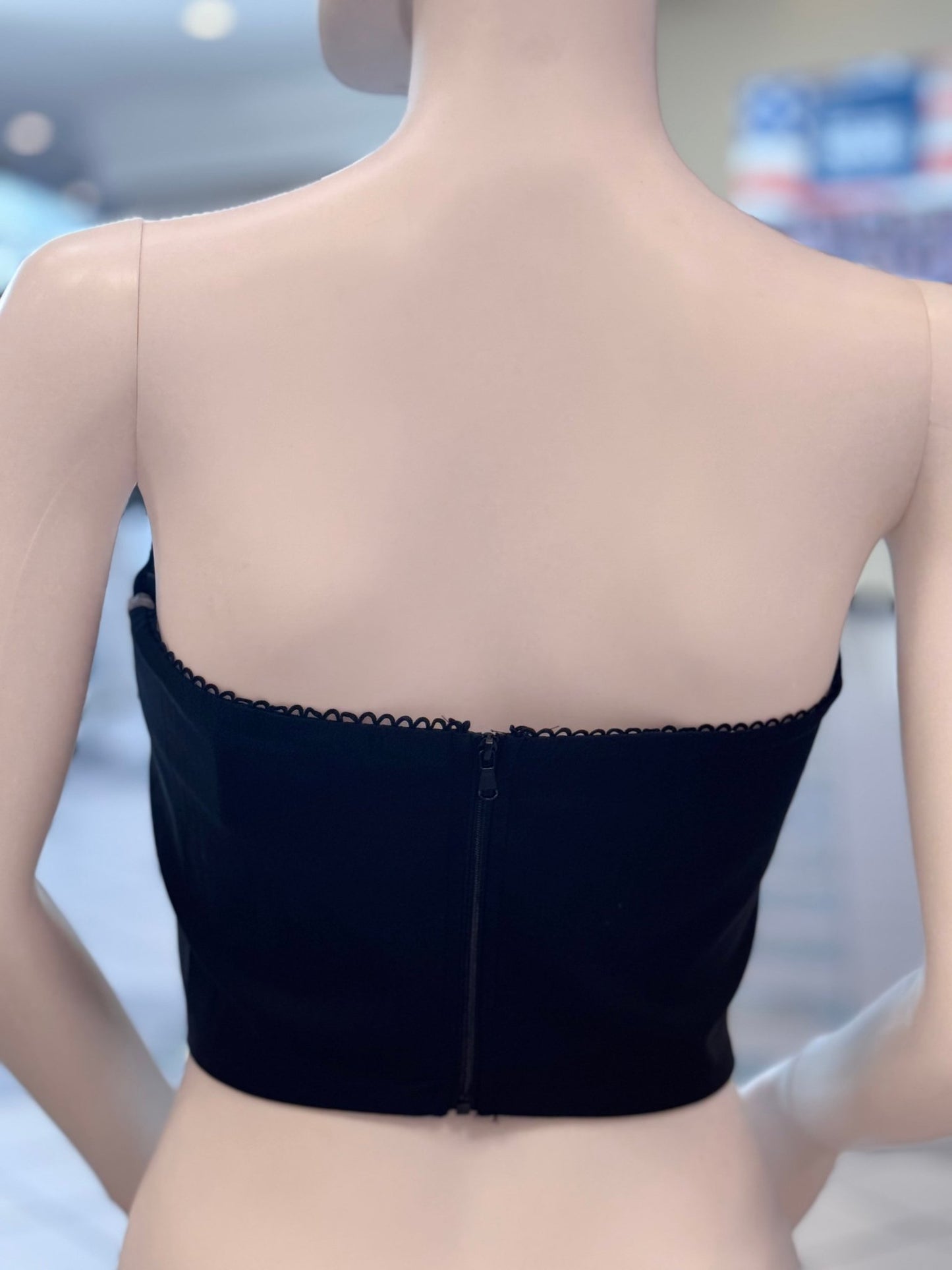 Sabrina Strapless Stretch Corset Top With Bow Detail - Blaire Shops