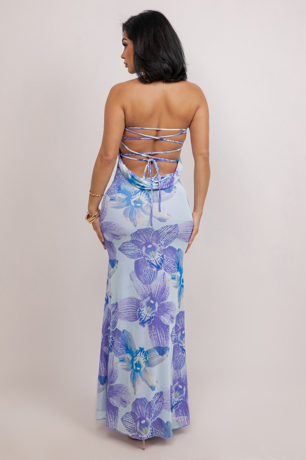 Saint Isla Open Back Maxi Vacation Strapless Dress - LIGHT PURPLE DRESS for women