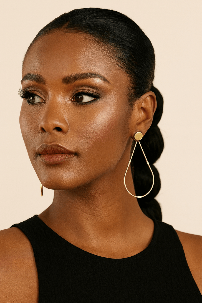 SECRET BOX™ 14K Gold Dipped Open Teardrop Dangle Earrings - Blaire Shops