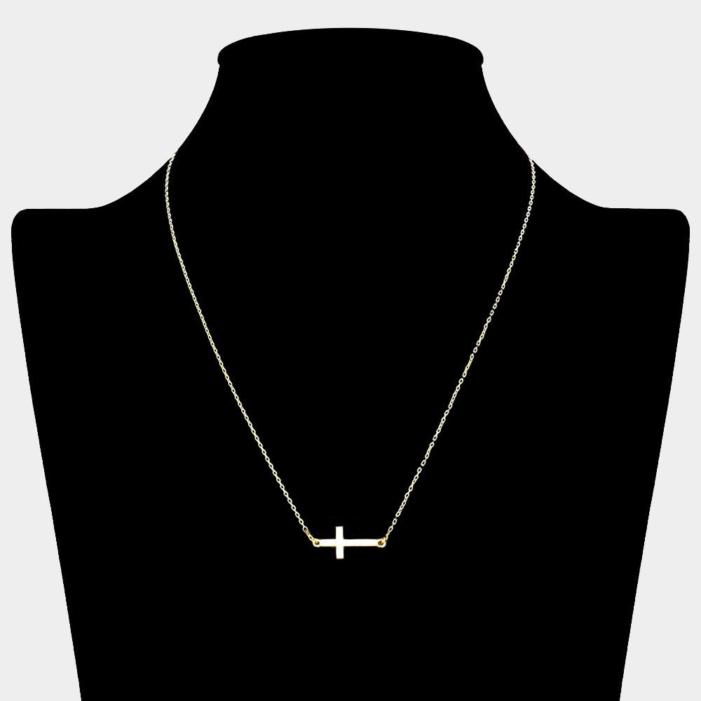 Secret Box™ Gold Dipped Cross Pendant Necklace - Blaire Shops