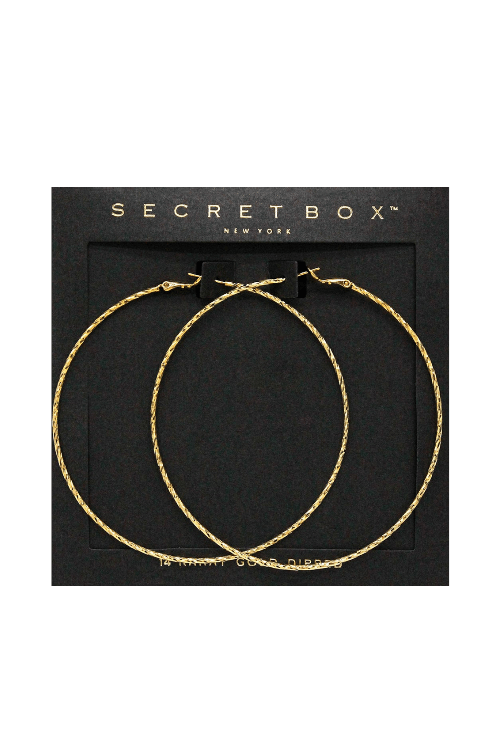 Secret Box™ Sterling Silver Dipped Textured Hoop Earrings - Gold EARRINGS for women Vacation Outfits Birthday Dresses Going Out Looks