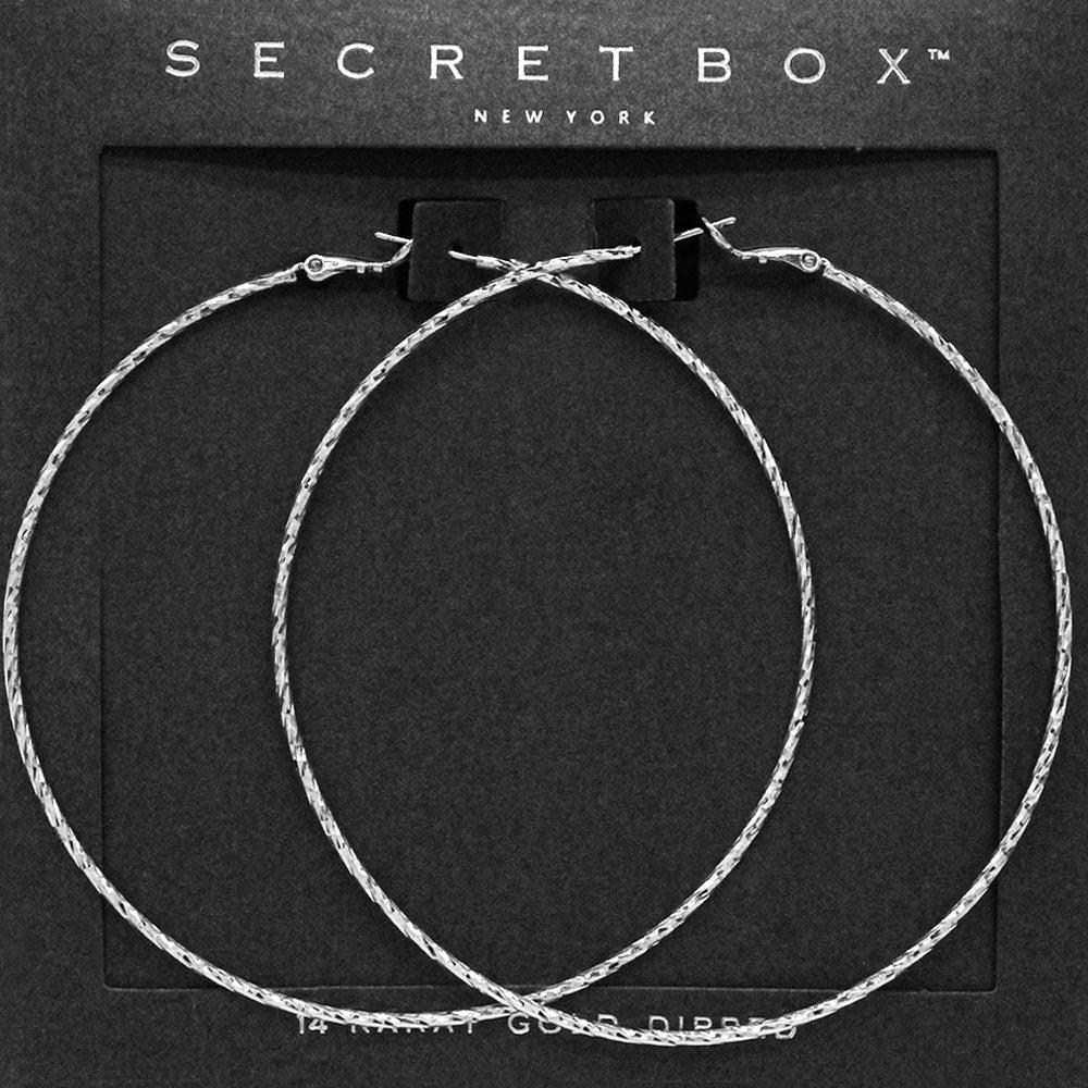 Secret Box™ Sterling Silver Dipped Textured Hoop Earrings - Blaire Shops
