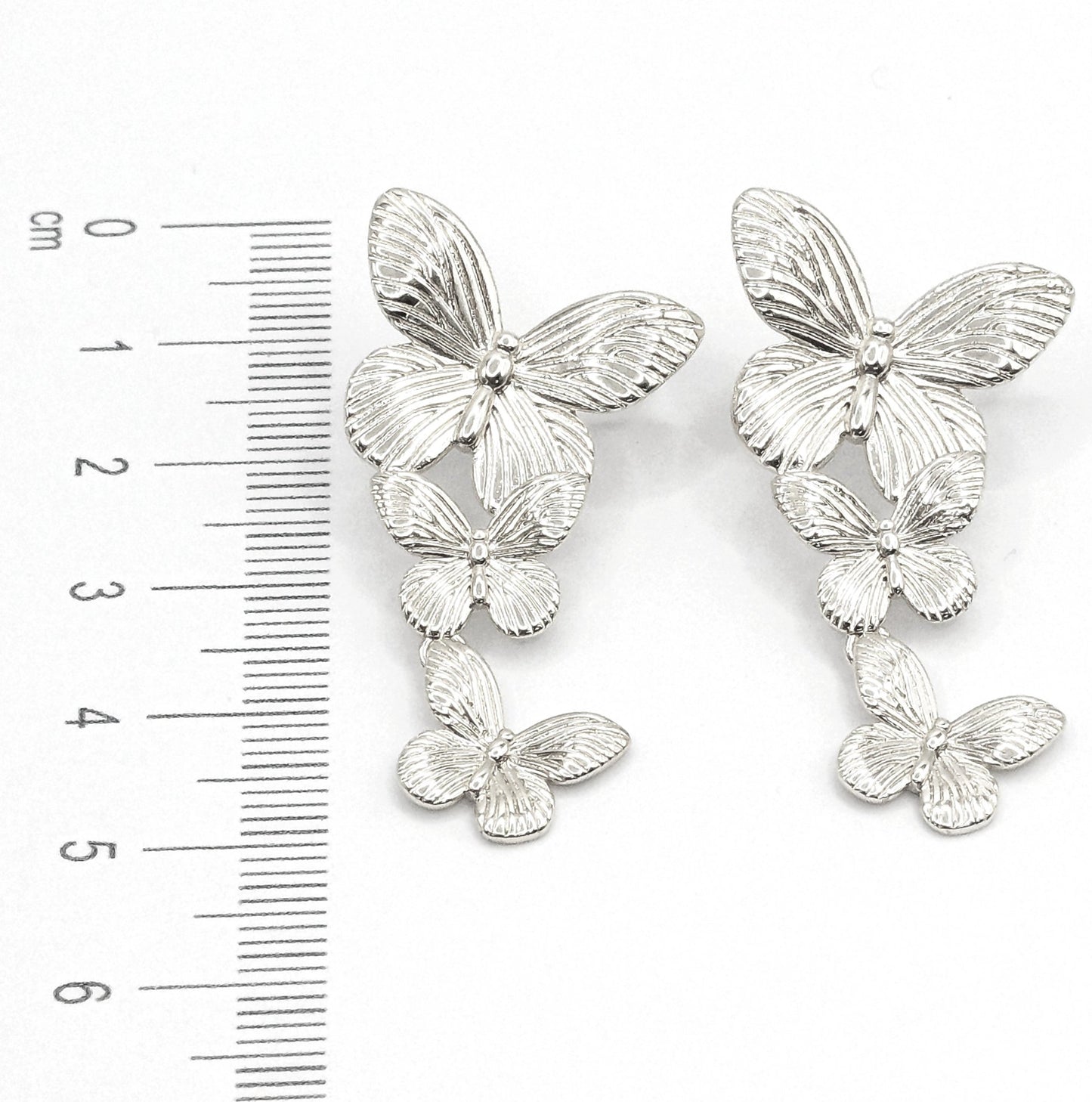 Silver Butterfly Drop 18K Gold Plated Earrings - for women Vacation Outfits Birthday Dresses Going Out Looks