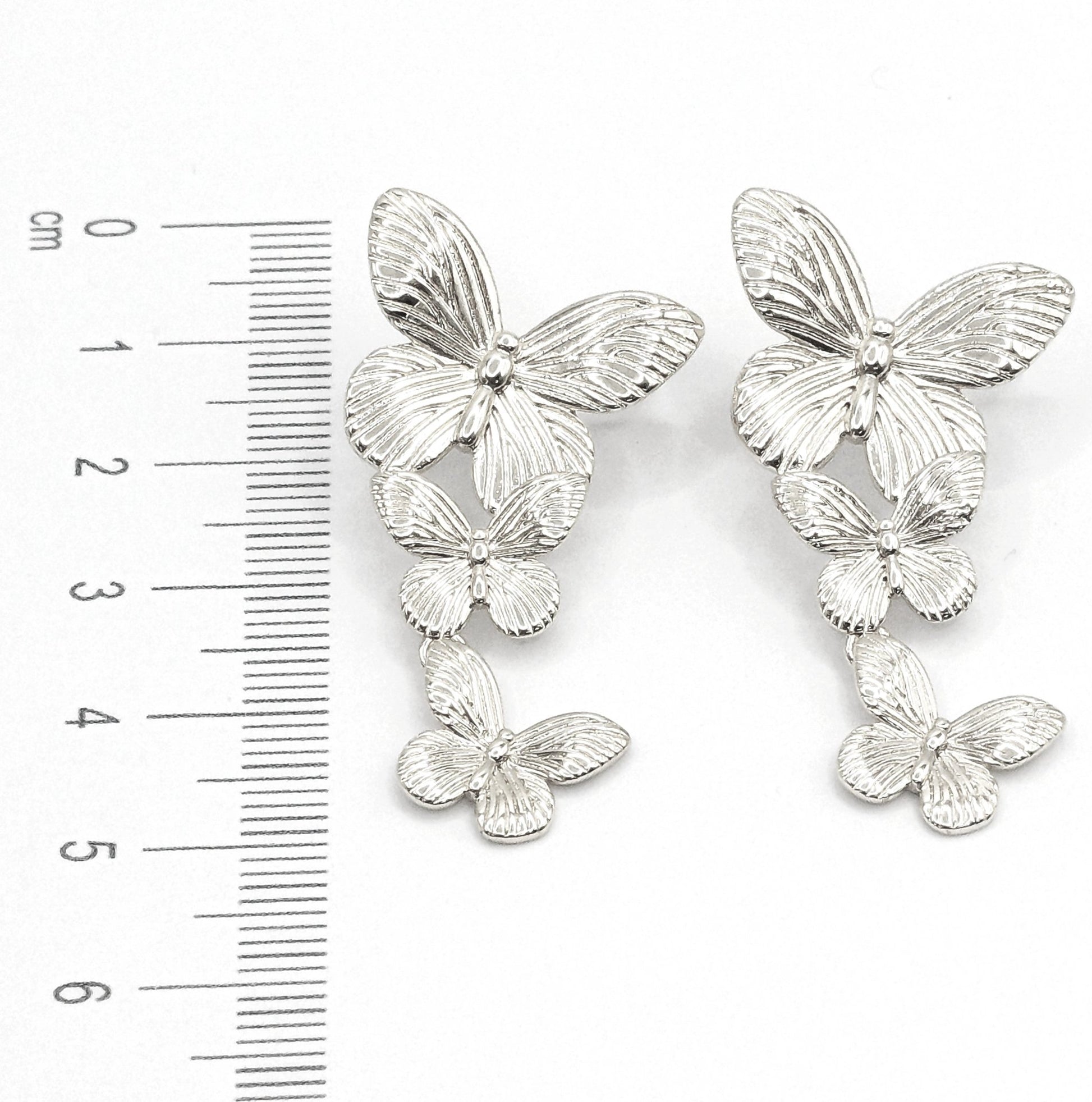 Silver Butterfly Drop 18K Gold Plated Earrings - for women Vacation Outfits Birthday Dresses Going Out Looks