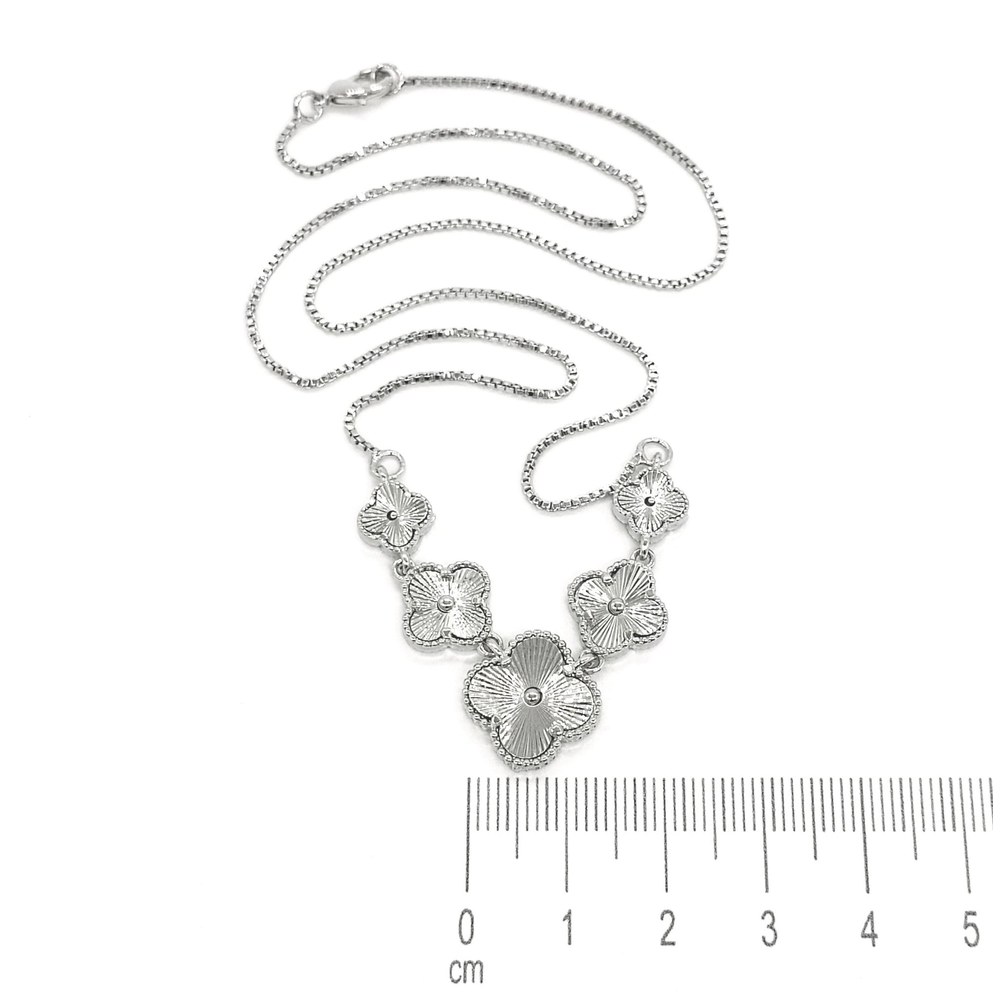 Silver Clover Inspired 18K Gold Plated Necklace - Silver for women Vacation Outfits Birthday Dresses Going Out Looks