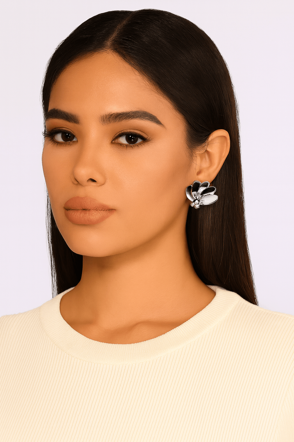 Silver Floral Stud 18K Gold Plated Earrings - Blaire Shops