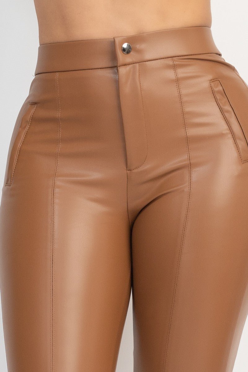 Snatched Faux Leather High - Waist Skinny Pants - Blaire Shops