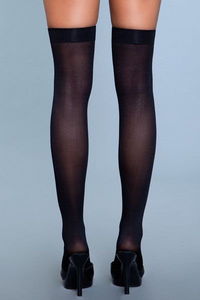 Solid Band Opaque Thigh - High Stockings - Blaire Shops