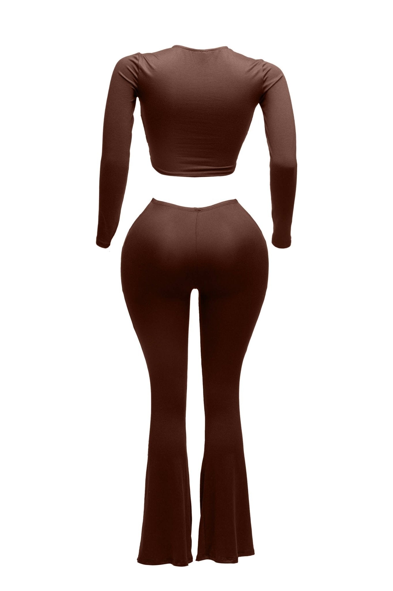 Stacy Strappy Cutout Crop Top Detailed Pant Set - Blaire Shops