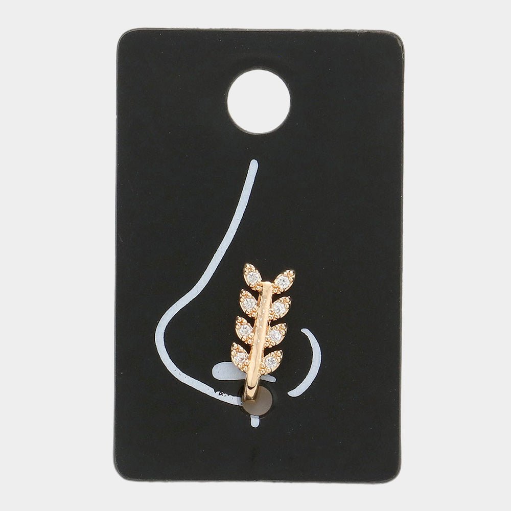 Stone Embellished Nose Clip Faux Piercing - Blaire Shops