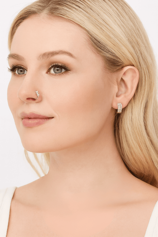 Stone Embellished Nose Clip Faux Piercing - Blaire Shops