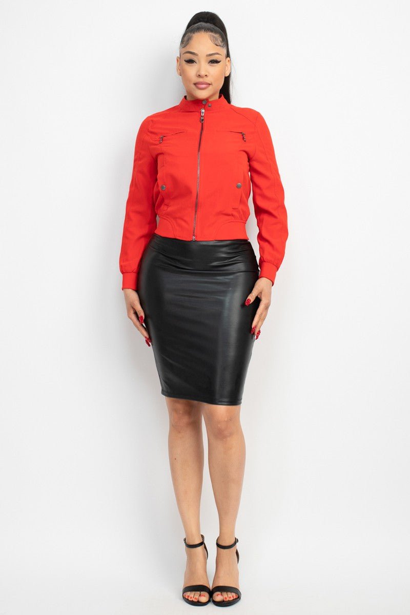Stretch Faux Leather Pencil Skirt | Sexy & Sophisticated Style - Blaire Shops