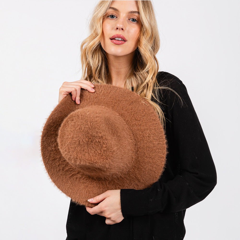 Stylish Fuzzy Fedora Hat – Perfect Fall Accessory for Any Outfit - Blaire Shops