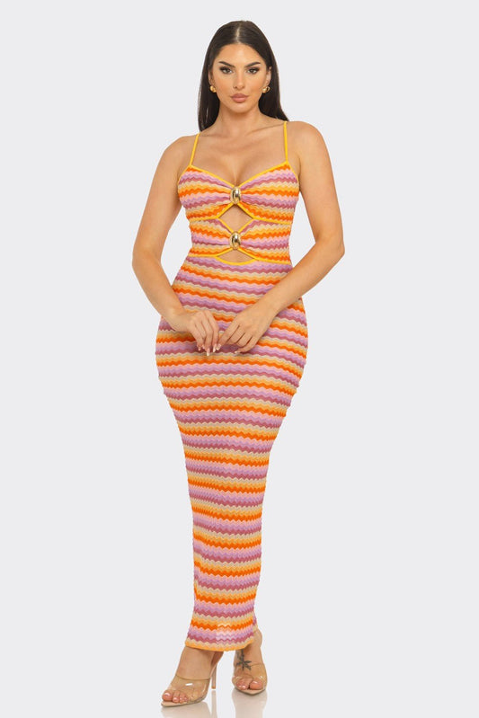 Sunset Riviera Crochet Cutout Maxi Dress - Blaire Shops
