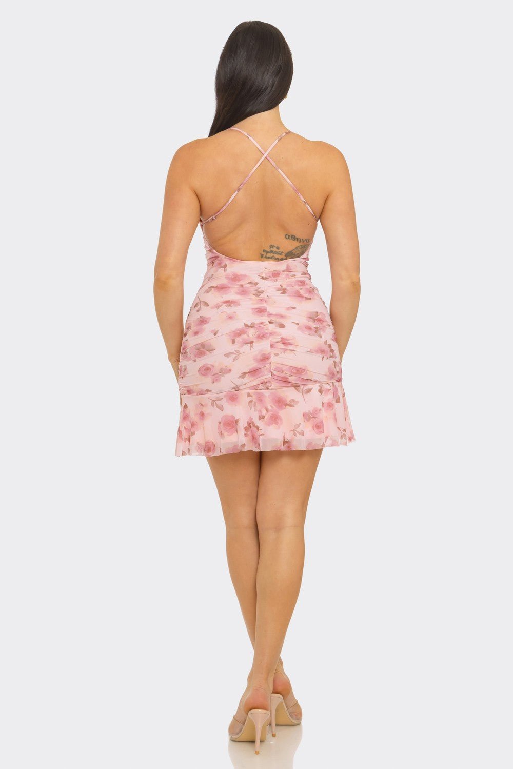 Sweet Bloom Cowl Neck Mini Dress - Blaire Shops