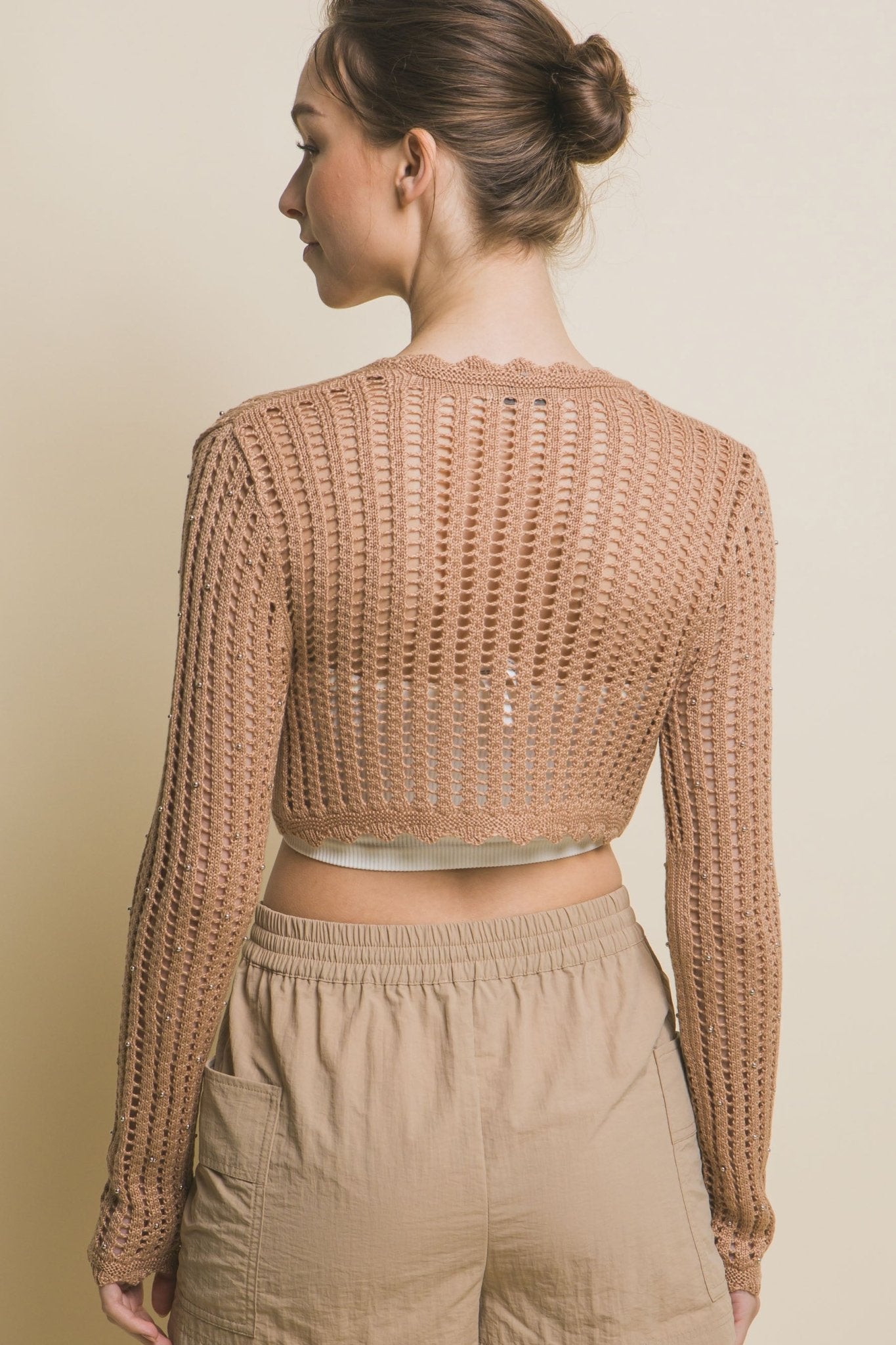 Tamara Trendy Long Sleeve Detailed Tie Up Cardigan - Blaire Shops