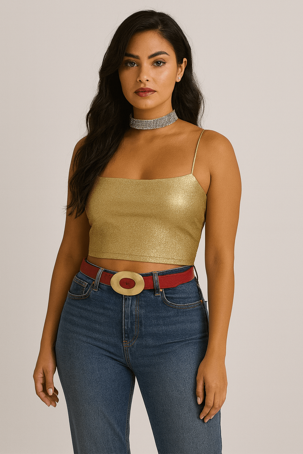 Terra Loop Organic Open Circle Faux Leather Belt – 27mm | Earthy Red Belt - Blaire Shops