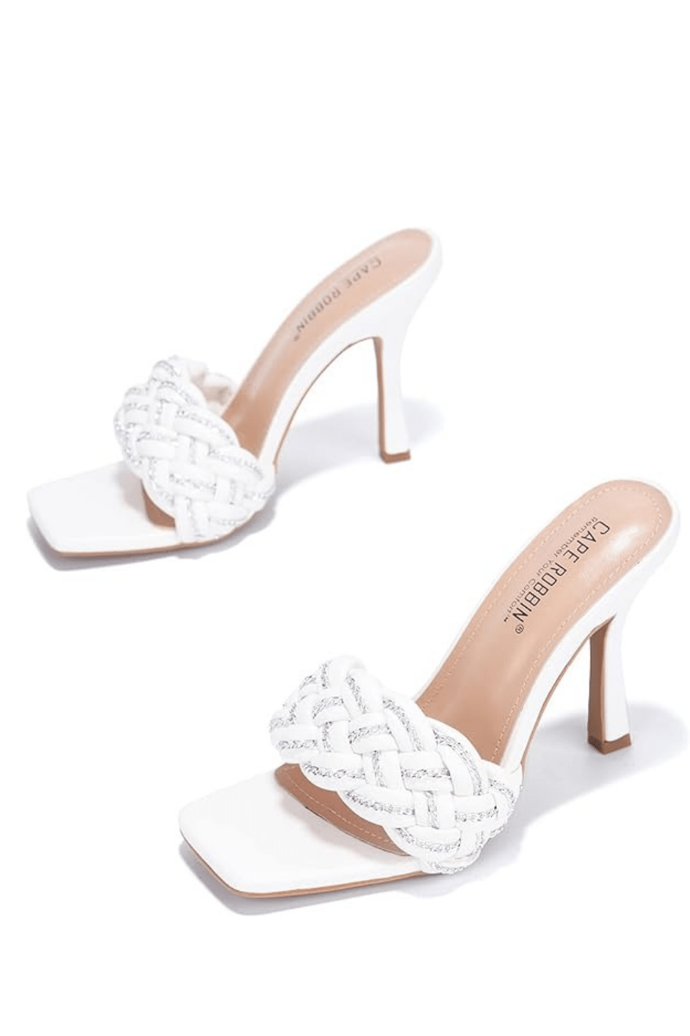 TILIO Square Toe Stiletto Heels - White SHOES for women Vacation Outfits Birthday Dresses Going Out Looks
