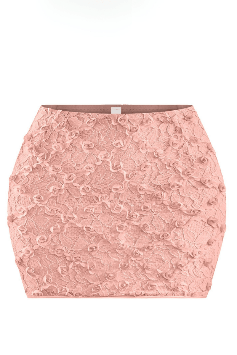 Valentina 3D Floral Lace Mini Skirt - Blaire Shops