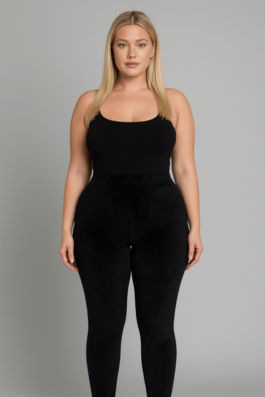 VICTORIA VELVET SOFT STRETCH WIDE WAIST TRIM LEGGINGS - Blaire Shops