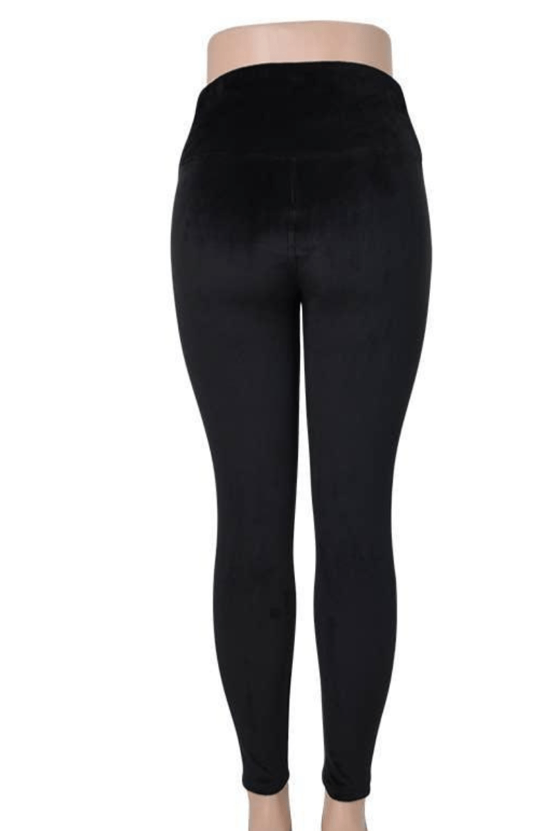 VICTORIA VELVET SOFT STRETCH WIDE WAIST TRIM LEGGINGS - Blaire Shops