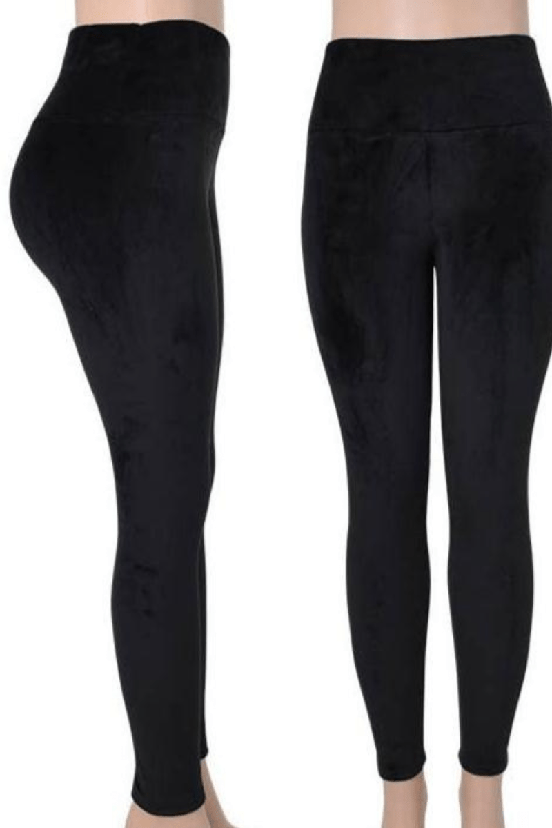 VICTORIA VELVET SOFT STRETCH WIDE WAIST TRIM LEGGINGS - Blaire Shops