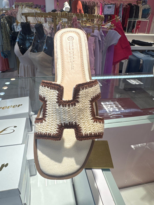 Wild Diva Luxe Fabric H Strap Slip On Sandals - Blaire Shops